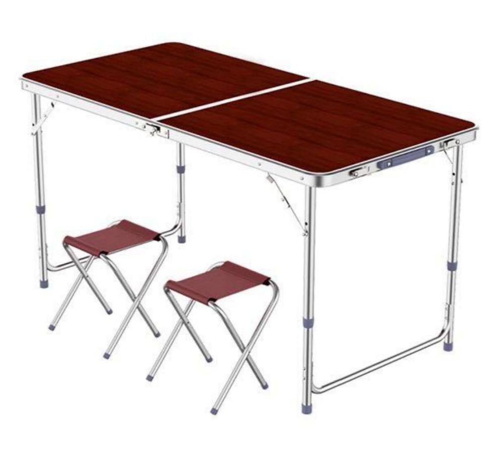 Стіл розкладний для пікніка та риболовлі з 4 стільцями у валізі 120х60х70 см Коричневий (NK22K) - фото 1 Стіл розкладний для пікніка та риболовлі з 4 стільцями у валізі 120х60х70 см Коричневий (NK22K) - фото 1