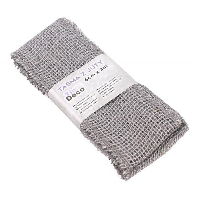 Лента из мешковины Flora 6 см х 3 м Серый (5392)