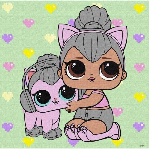 Картина по номерам LOL Surprise! TroopSurprise Kitty Queen With Kitty 40х40 см (2987481924)
