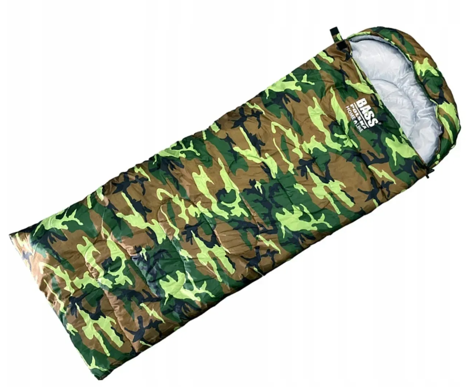 Спальный мешок Bass Polska BH 41994 с капюшоном и функцией одеяла 210х75 см Камуфляж