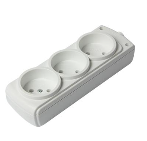 Колодка E.NEXT etes.3 3 гнізда без заземлення (s042101) Колодка E.NEXT etes.3 3 гнізда без заземлення (s042101)