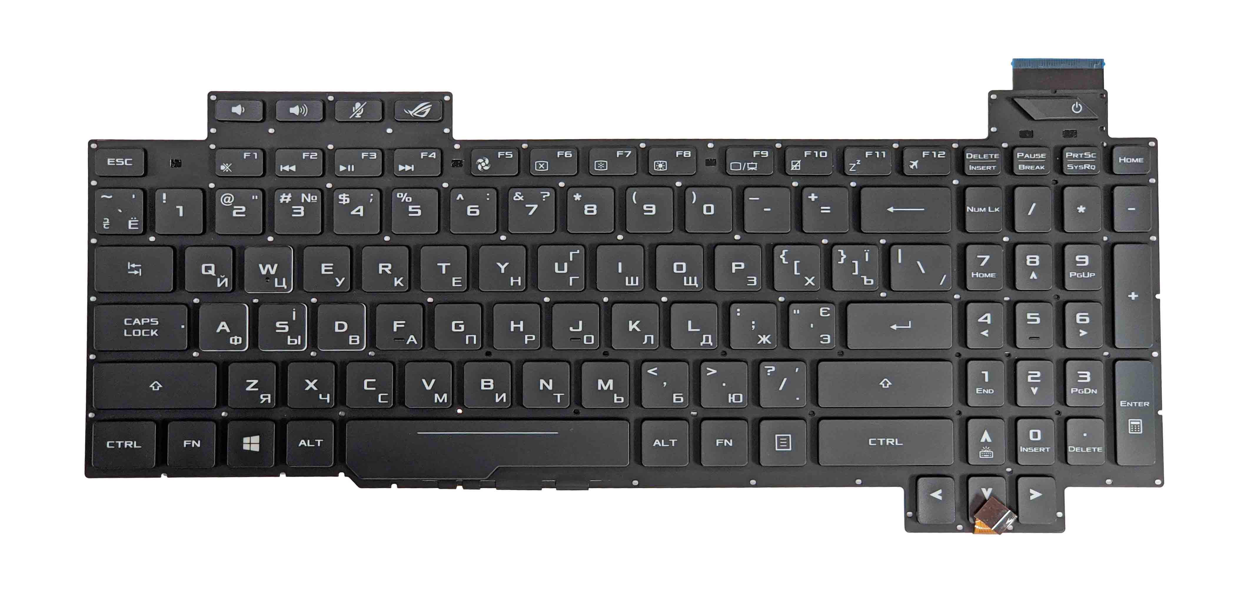 Клавиатура для ноутбука Asus ROG Strix GL503 с подсветкой White Light Black Клавиатура для ноутбука Asus ROG Strix GL503 с подсветкой White Light Black