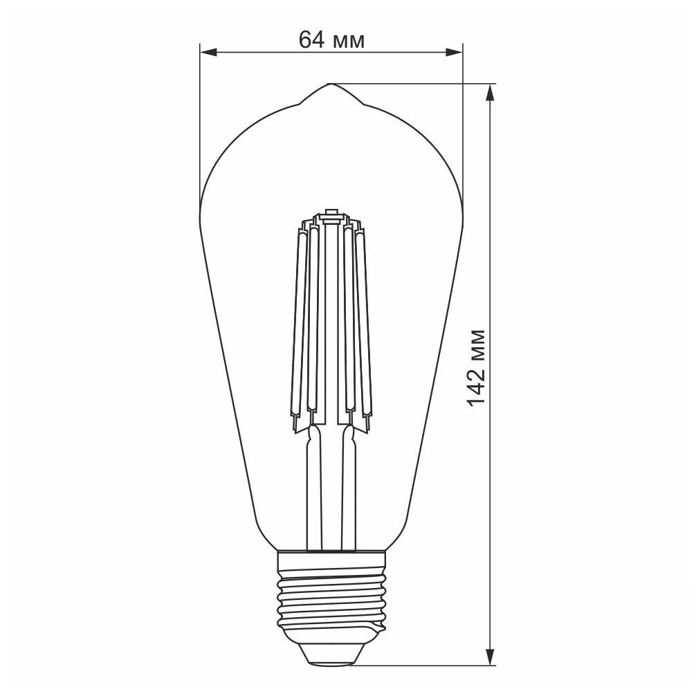 Лампа диммерная Filament Videx ST64FD 6 Вт E27 4100 K  (24312) - фото 3