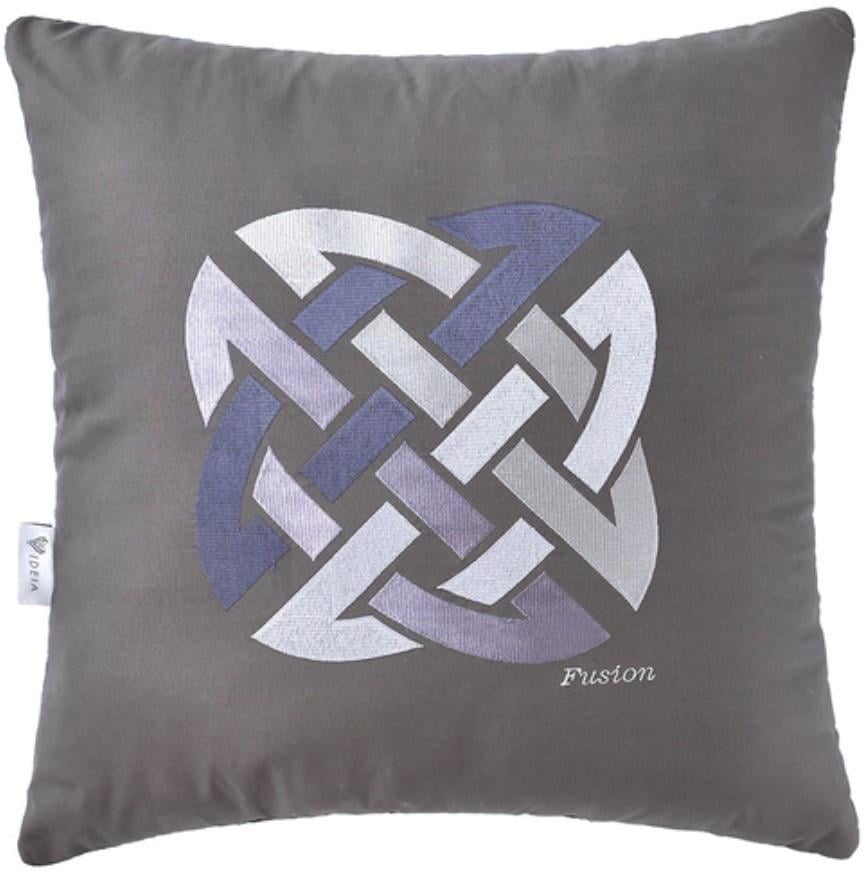 Подушка декоративна IDEIA Rain Fusion з вишивкою 50х50 см Сірий (23446)
