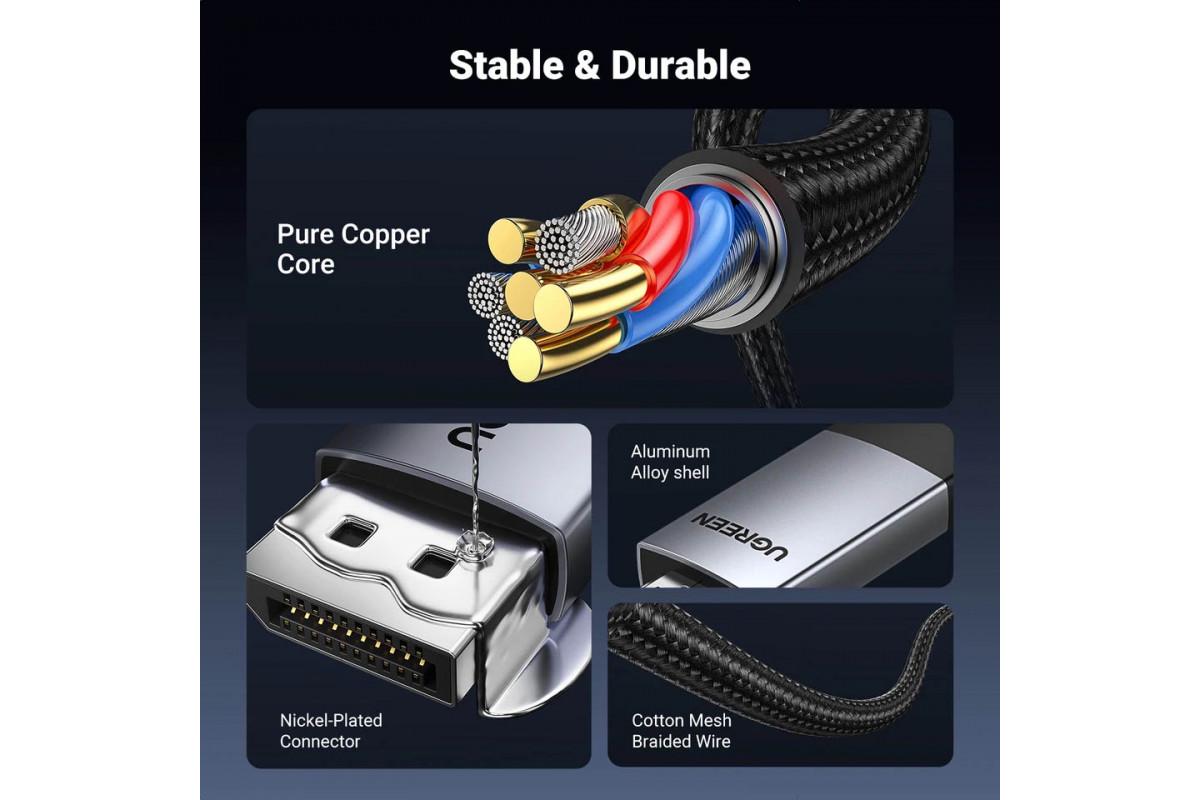 Кабель UGREEN DP119 DP 1,2 to HDMI 1 м Black (15773) - фото 5 Кабель UGREEN DP119 DP 1,2 to HDMI 1 м Black (15773) - фото 5
