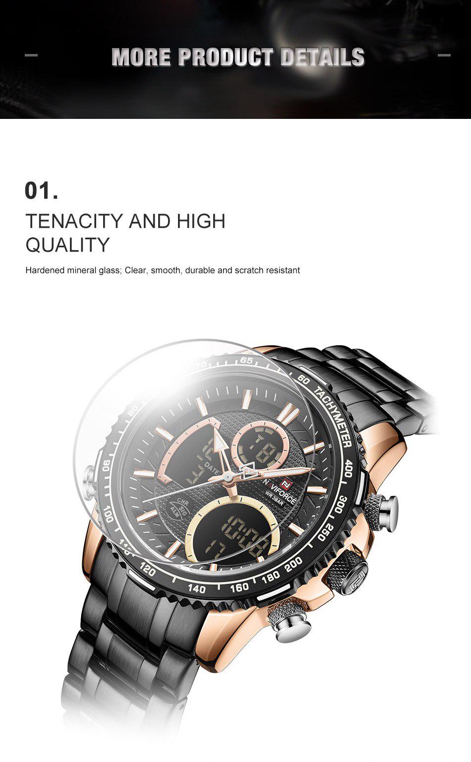 Чоловічий годинник Naviforce Fire 9182 Black - фото 7