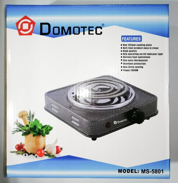 Плита електрична Domotec MS-5801 однокомфоркова спіральна тенова 1000 W (2-4-5801) - фото 4