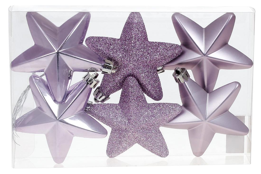Набор новогодних подвесок BonaDi Звезда 6 шт. (147-817)
