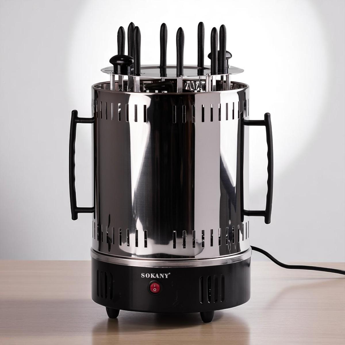 Електрошашличниця Sokany вертикальна 8 шампурів аерогриль 1500 Вт (SK-6113) - фото 2