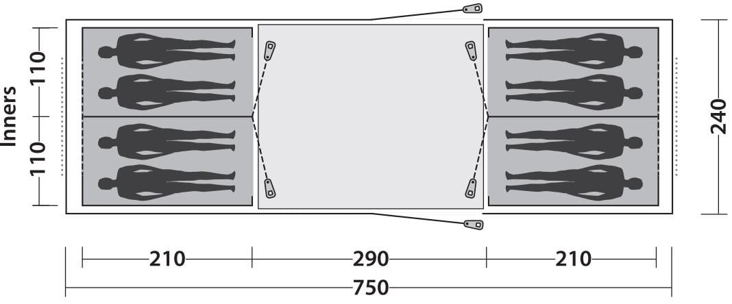 Палатка восьмиместная Easy Camp Huntsville Twin 800 Green/Grey (120410) - фото 11