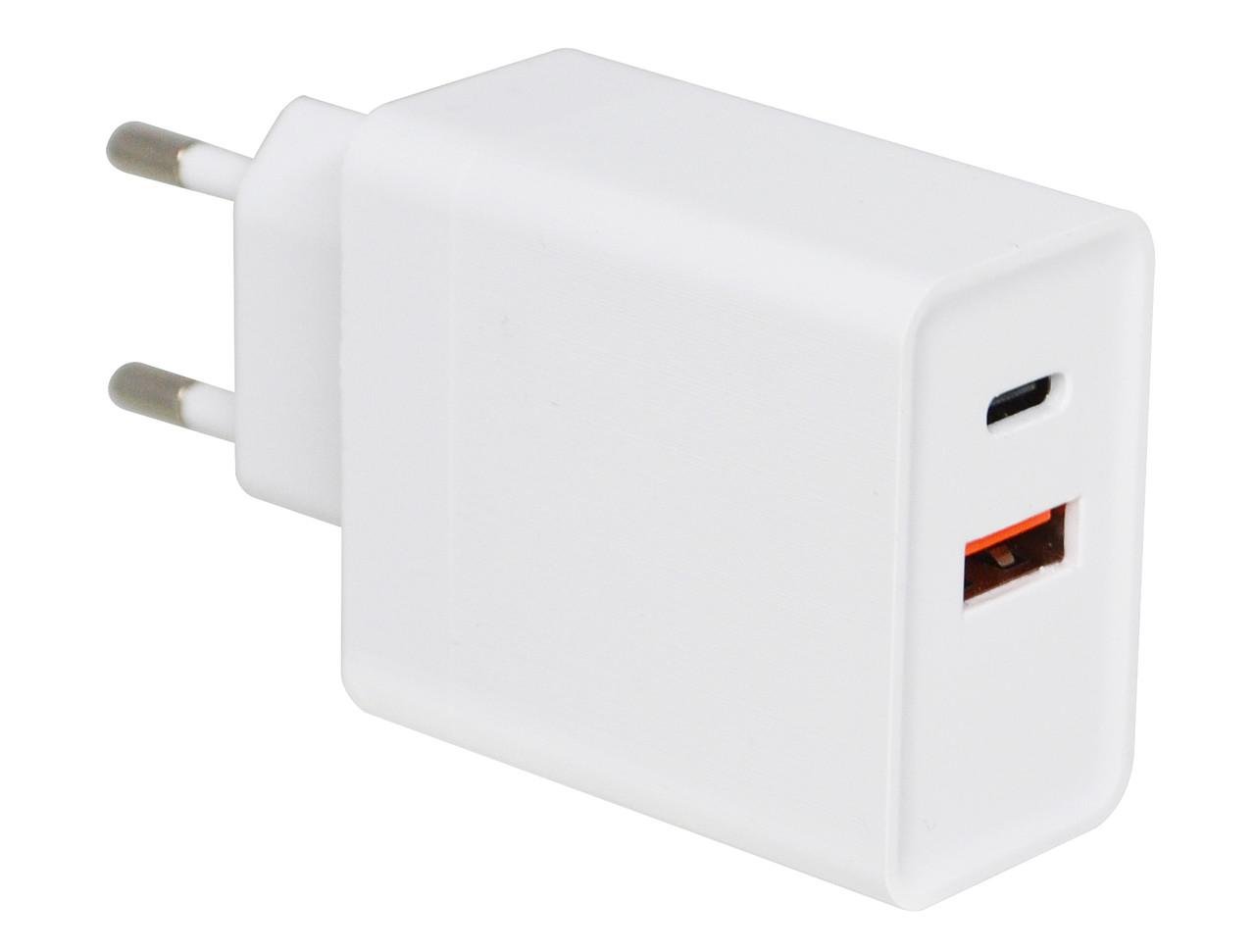 Зарядний пристрій мережевий Rias AR-QC-PD 3A 5V USB/Type-C White (3_01852)