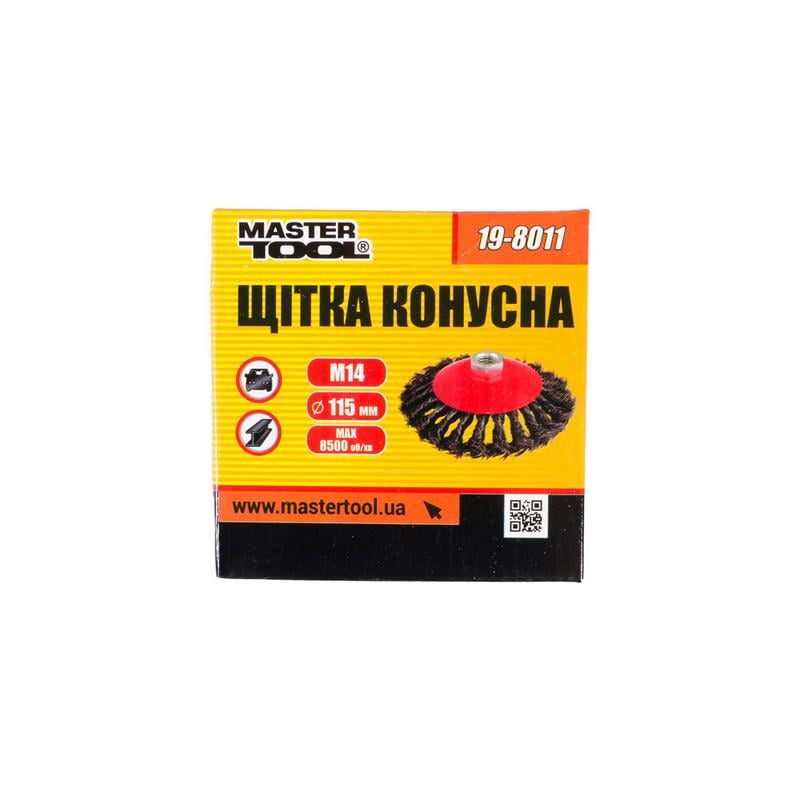 Щітка конусна Mastertool з плетеного дроту 115 м (19-8011)