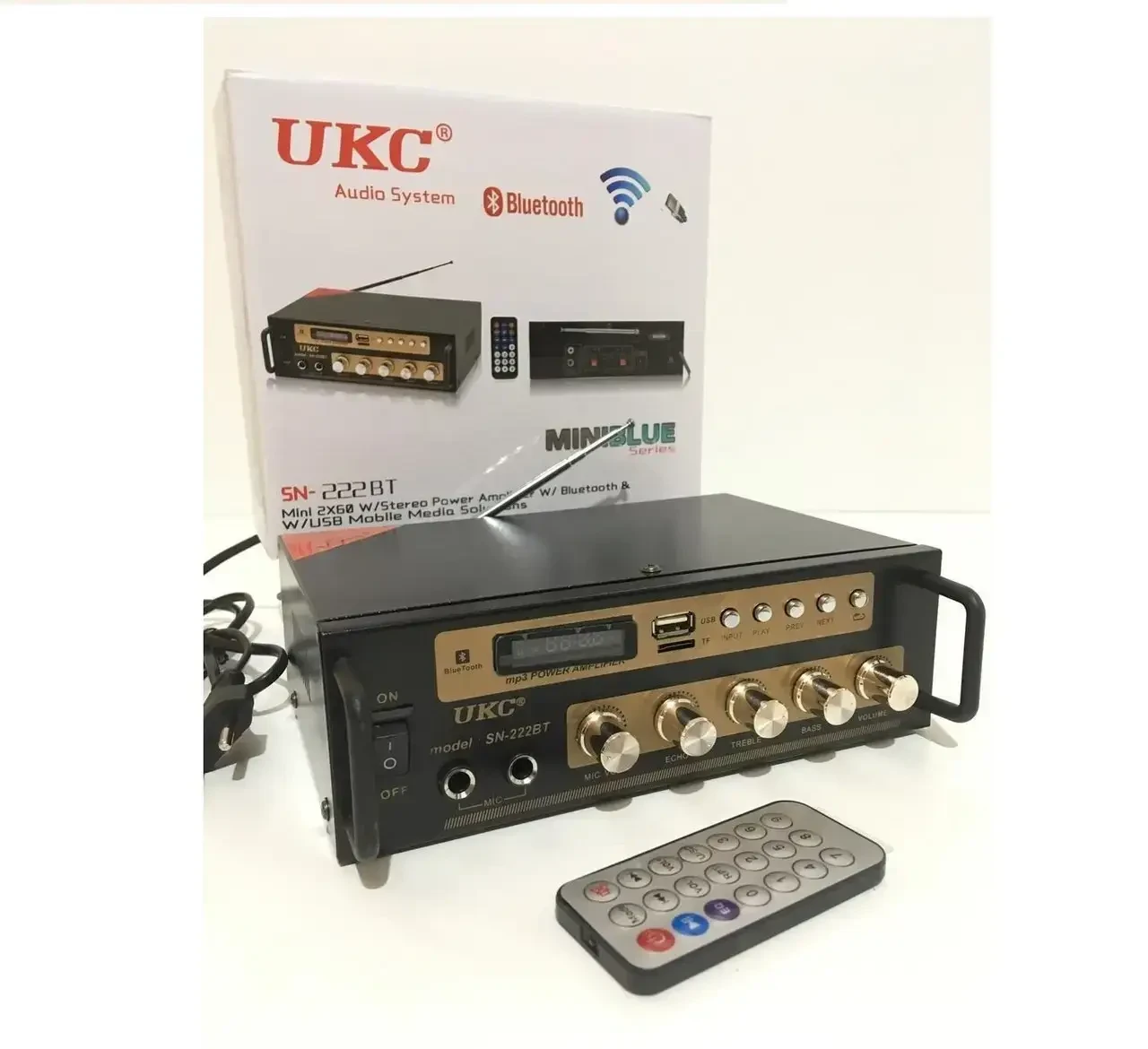 Усилитель звука UKC SN-222 BT 2-х канальный Bluetooth USB FM пульт (4841) - фото 7 Усилитель звука UKC SN-222 BT 2-х канальный Bluetooth USB FM пульт (4841) - фото 7