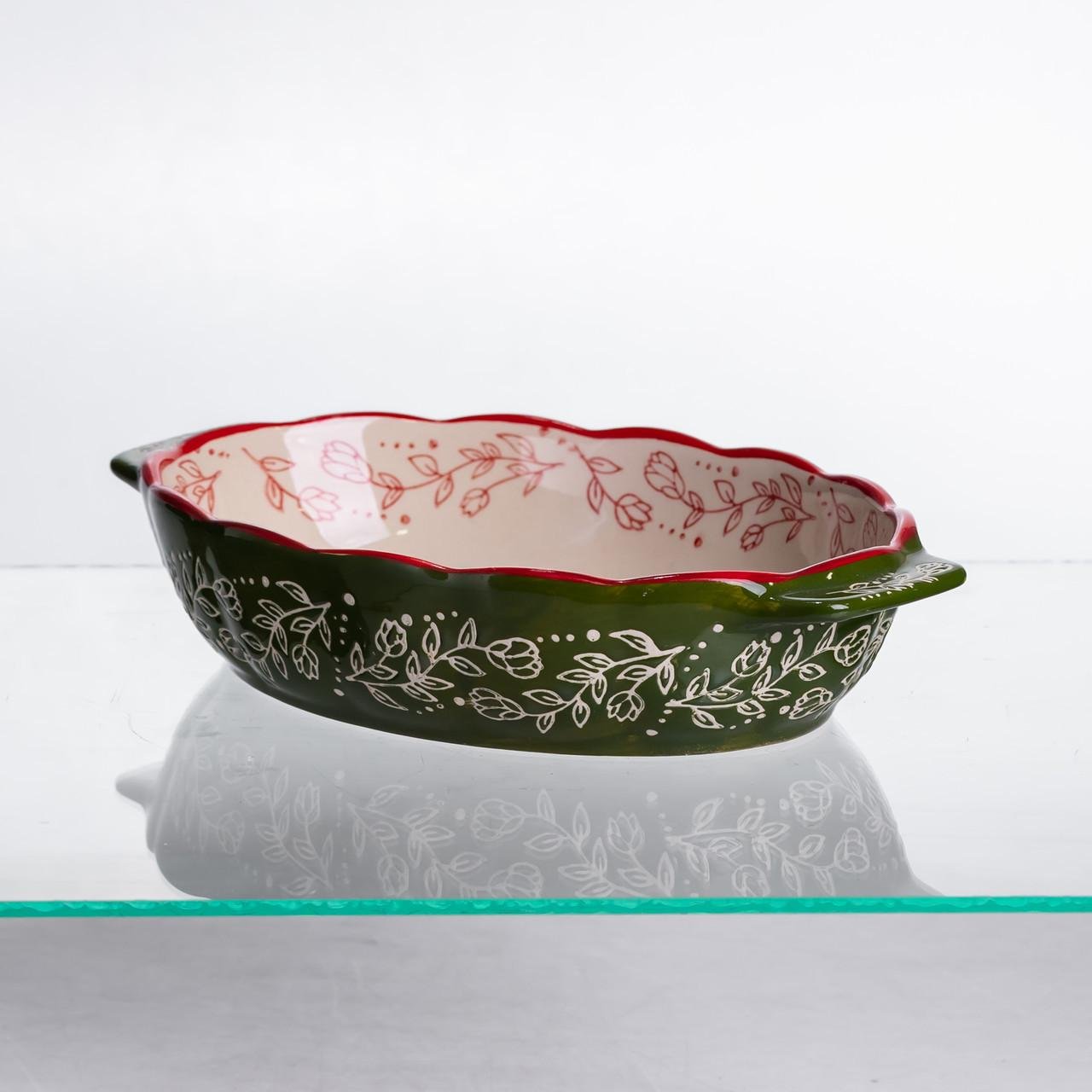 Форма для запікання Vintage овальна з ручками 25х15х5 см Зелений (HM05-01) - фото 4