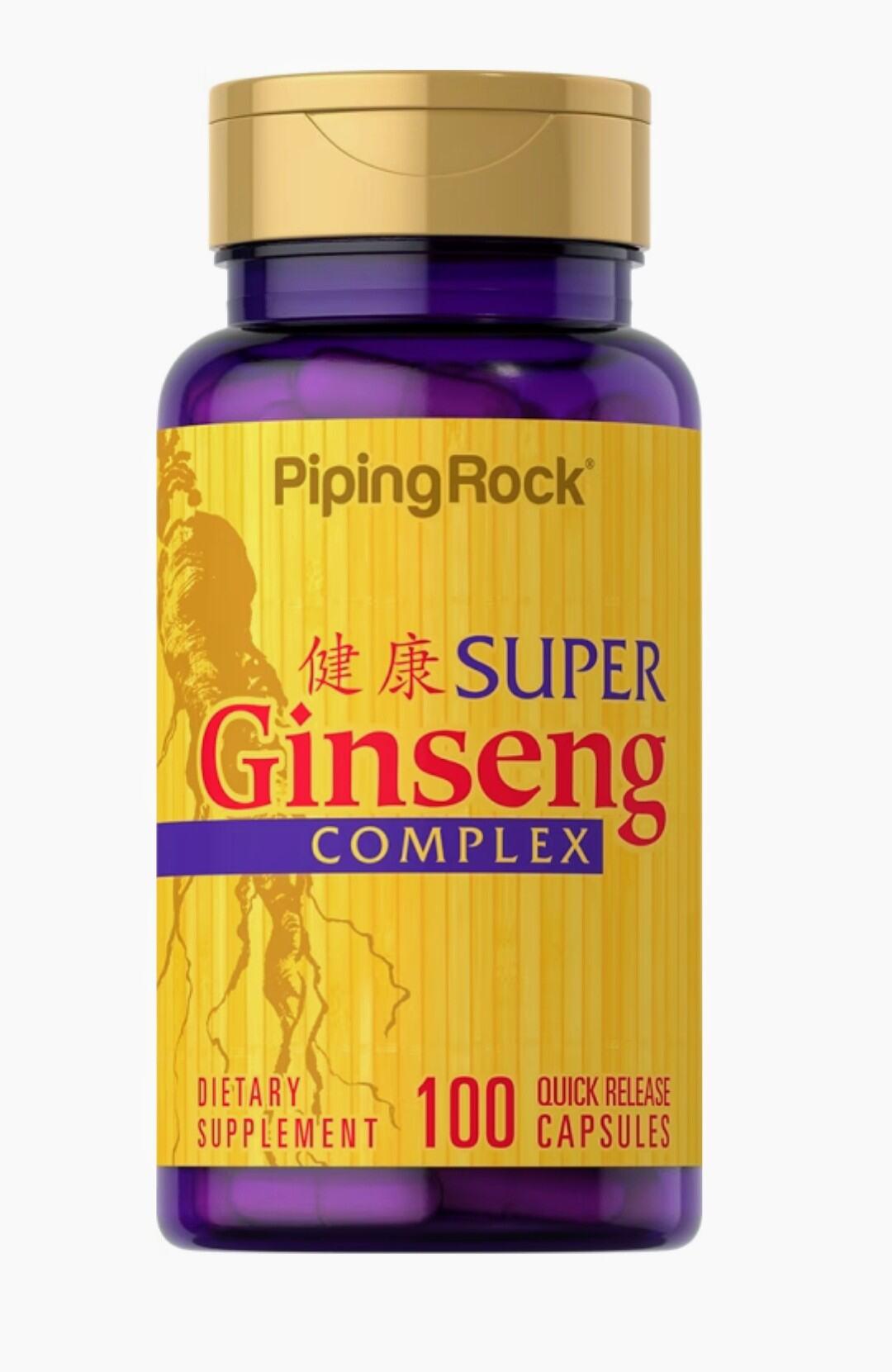 Комплекс Piping Rock Super Ginseng Complex Plus Royal Jelly из женьшеня и маточного молочка 100 Capsules