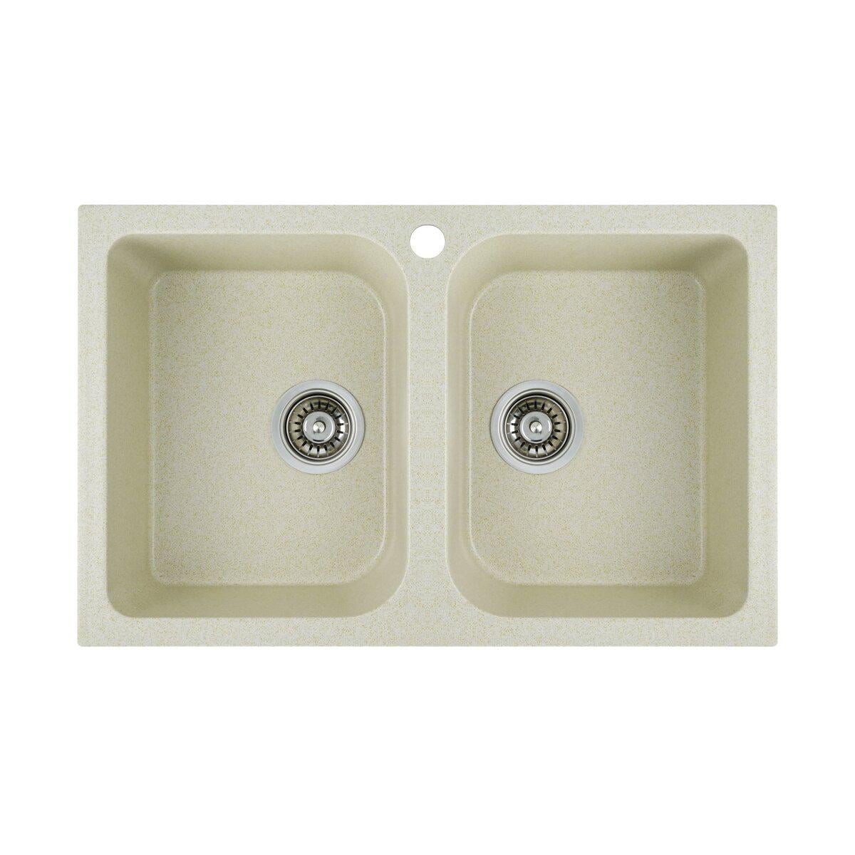 Мойка для кухни гранитная Platinum 7648W TWIN глянец Песок