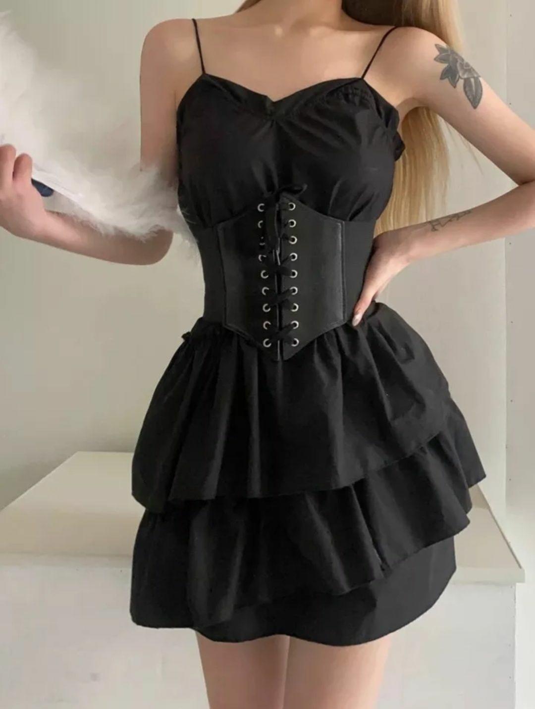 Широкий корсет на шнурівці One size Black (5627373) - фото 5