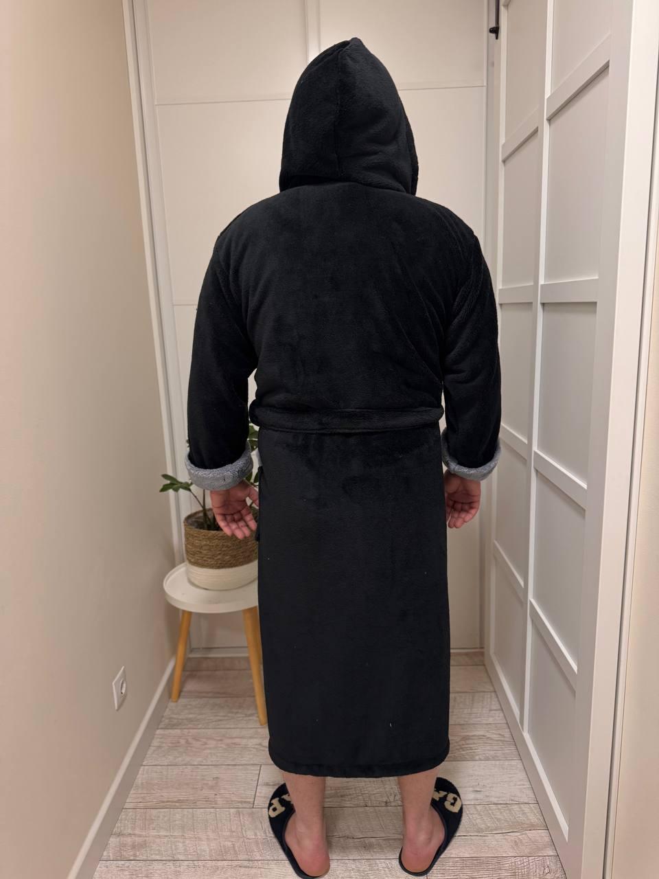 Халат домашній XXL Чорний (П4К-Al-male-halat-011-03) - фото 2