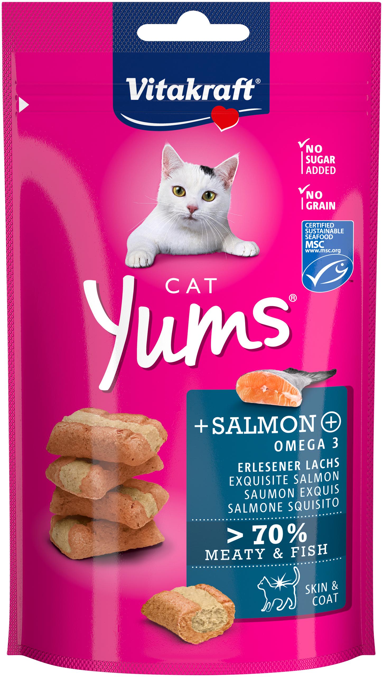 Лакомство для кошек Vitakraft Yums с лососем и Омега-3 40 г (4008239288233)