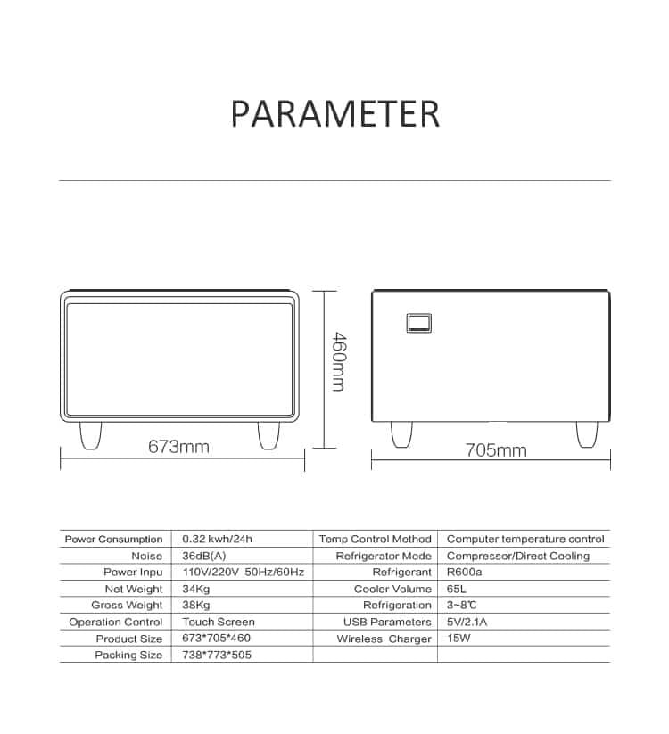 Журнальний стіл розумний з холодильником Primst TB65 65 л Чорний (TB65BL) - фото 5 Журнальний стіл розумний з холодильником Primst TB65 65 л Чорний (TB65BL) - фото 5
