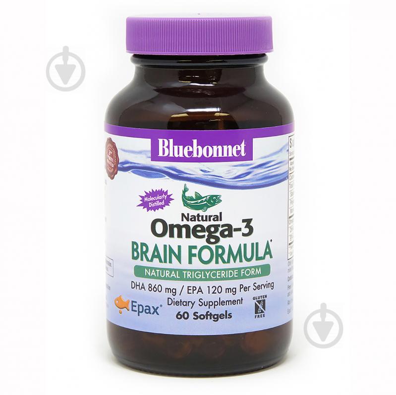 Омега-3 Формула для мозга Bluebonnet Nutrition Omega-3 Brain Formula 60 желатиновых капсул - фото 1