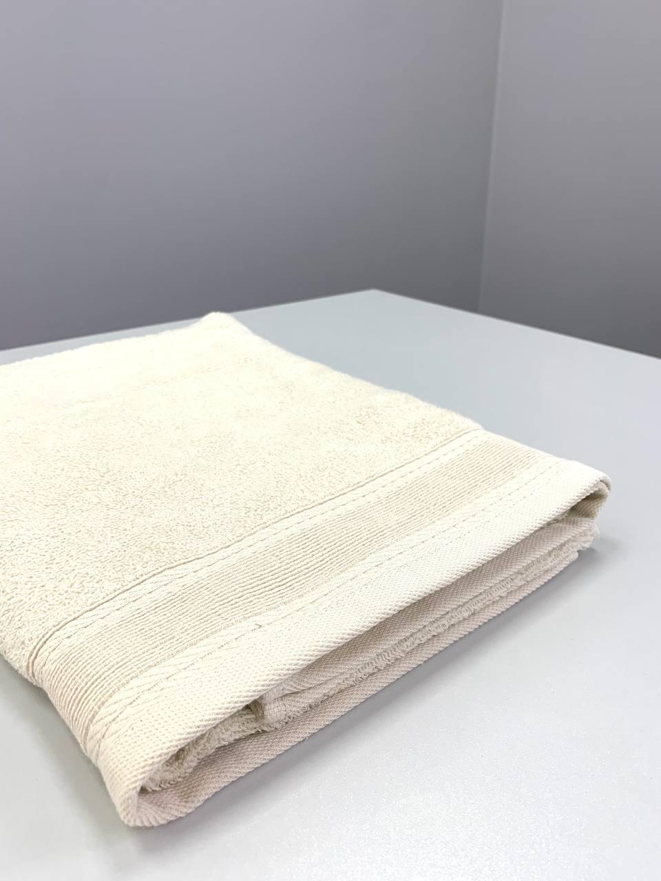 Полотенце махровое с бордюром 400г/м2 70х140 см Молочный (9900183) - фото 4