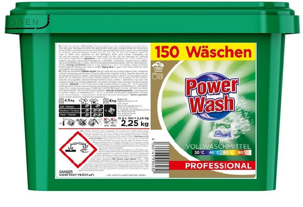 Капсули для прання Power Wash універсальні 150 шт. 2,25 кг (12490611)