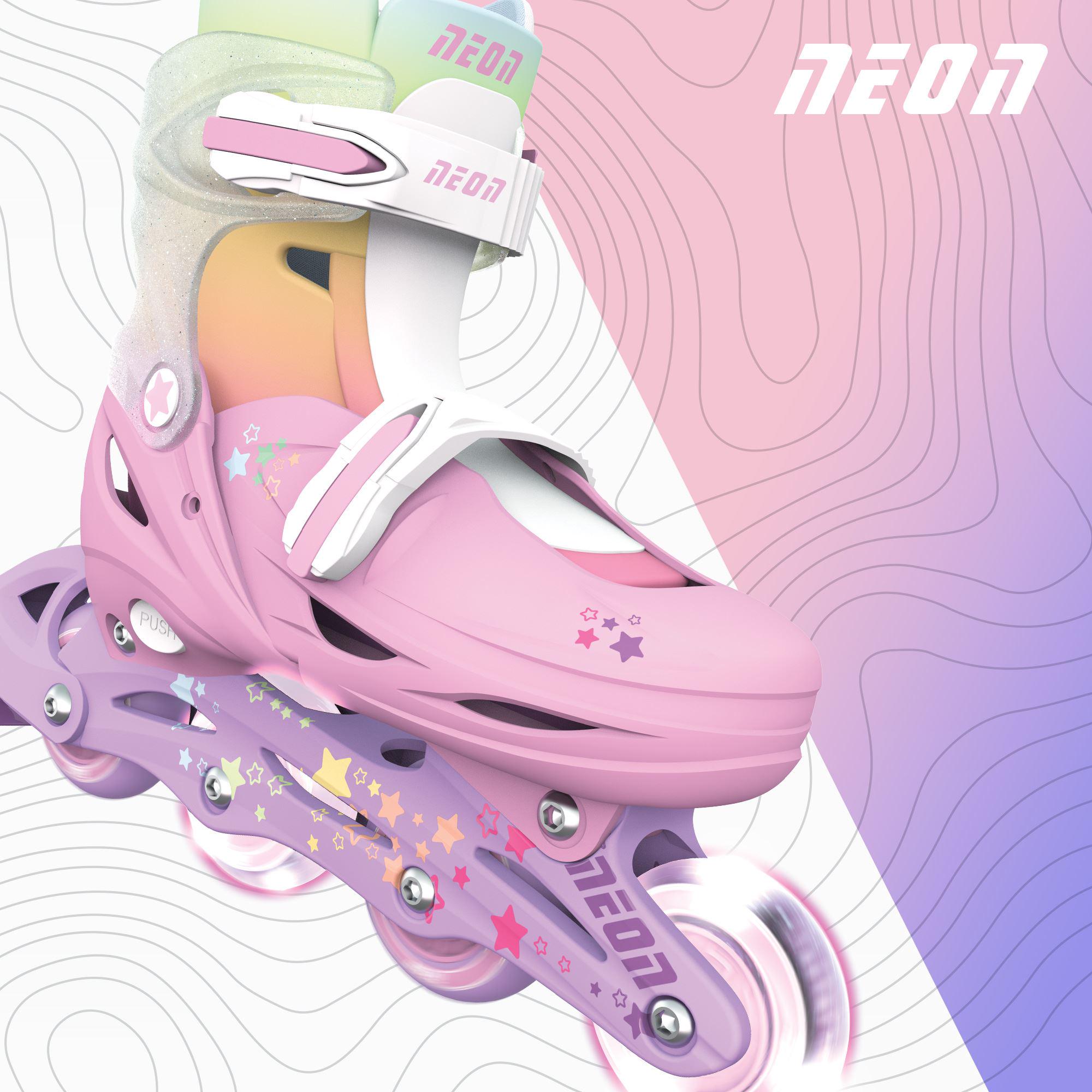 Роликовые коньки Neon Combo LED-подсветка размер 34-37 Радуга (NC49R4) - фото 7