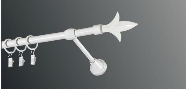 Карниз для штори Plastidea Лілія одинарний металевий з прищіпками D 16 мм 120 см Білий - фото 1 Карниз для штори Plastidea Лілія одинарний металевий з прищіпками D 16 мм 120 см Білий - фото 1