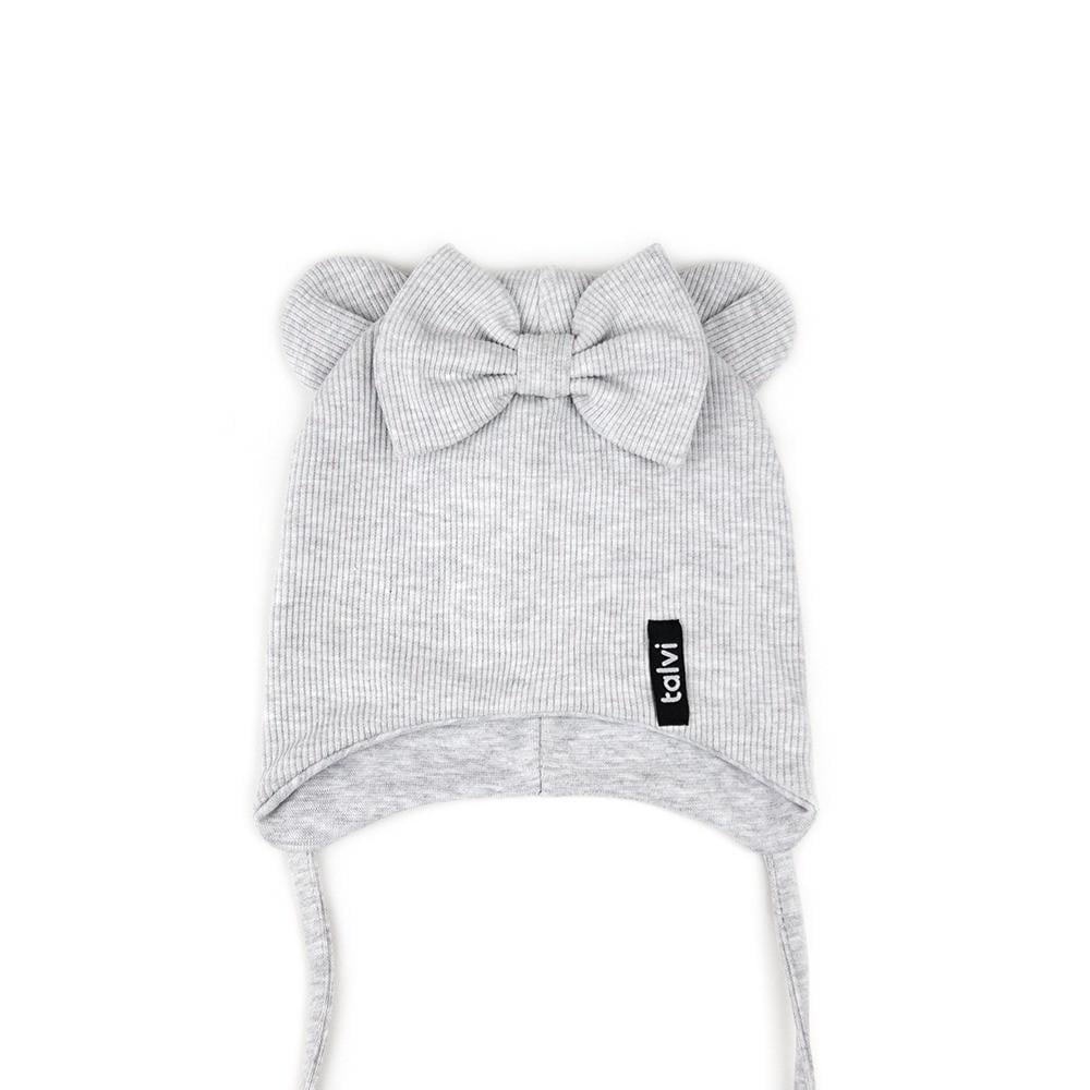 Шапочка для девочки TALVI Kids Hat Бант 6-15 месяцев р. 44-46 Серый (TC-506)