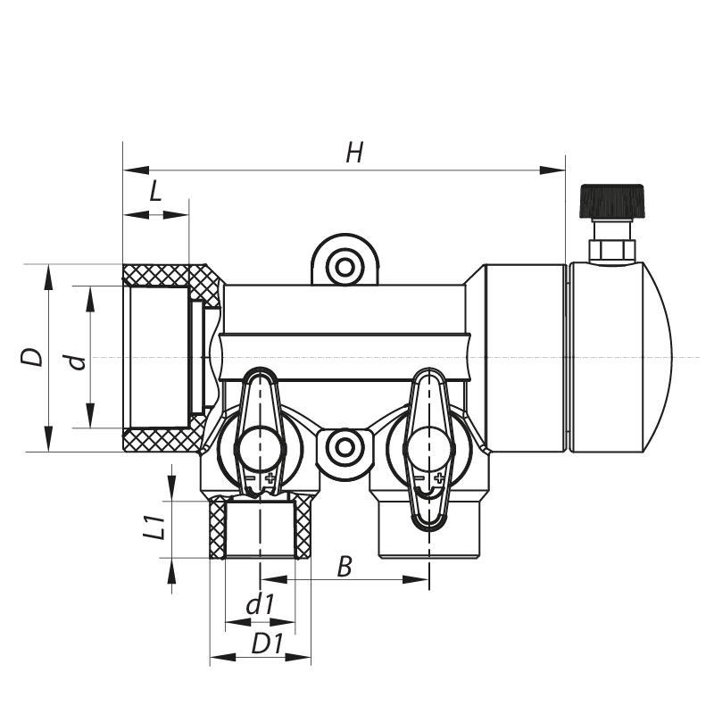 Колектор PPR KOER K0169.PRO 2-way з кульовими кранами 40x20 (KP0219) - фото 2 Колектор PPR KOER K0169.PRO 2-way з кульовими кранами 40x20 (KP0219) - фото 2