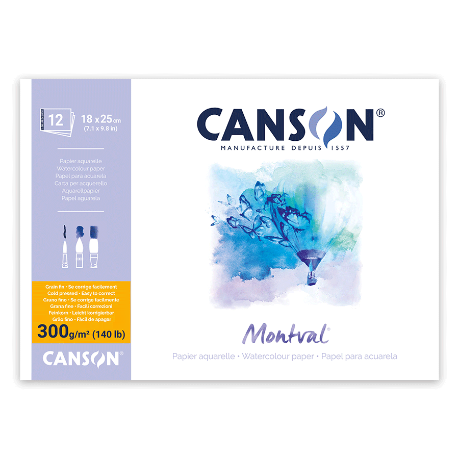 Альбом для акварели Canson Montval склейка 300 г/кв. м 12 л. 18x25 см Белый (C200807317)
