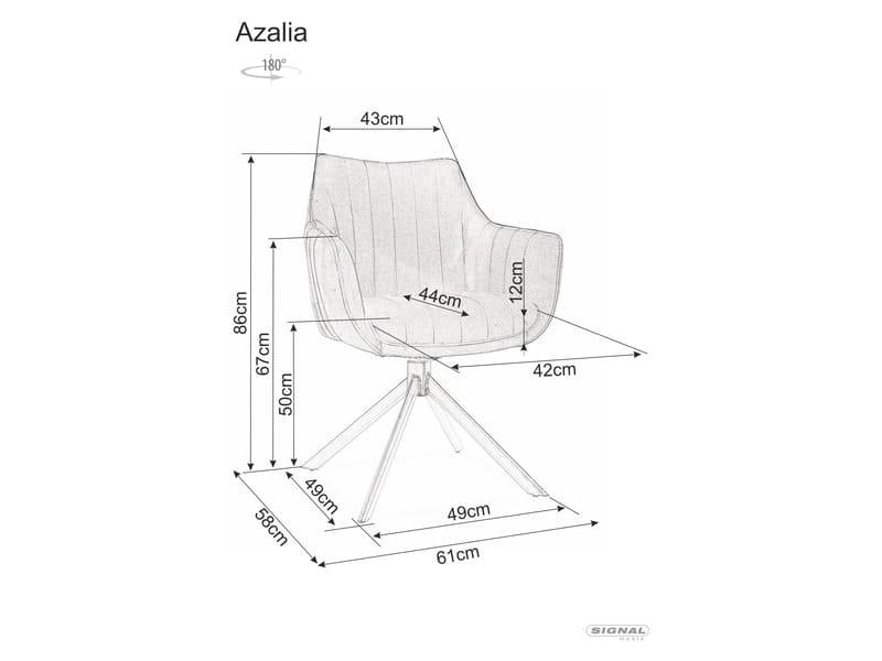 Стул кухонный Signal Azalia кожа синтетическая Черный/Оливковый (10554300) - фото 8