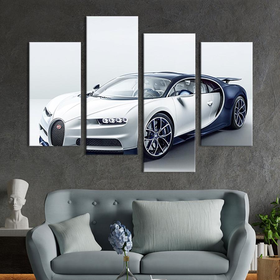 Картина модульная из 4 частей Крутой автомобиль Bugatti Chiron M 89x56 см (119-42)