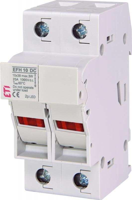 Тримач запобіжника ETI EFH 10 2P DC з індикацією для сонячних панелей PV систем 25A 1000V 10x38 мм (2540213)
