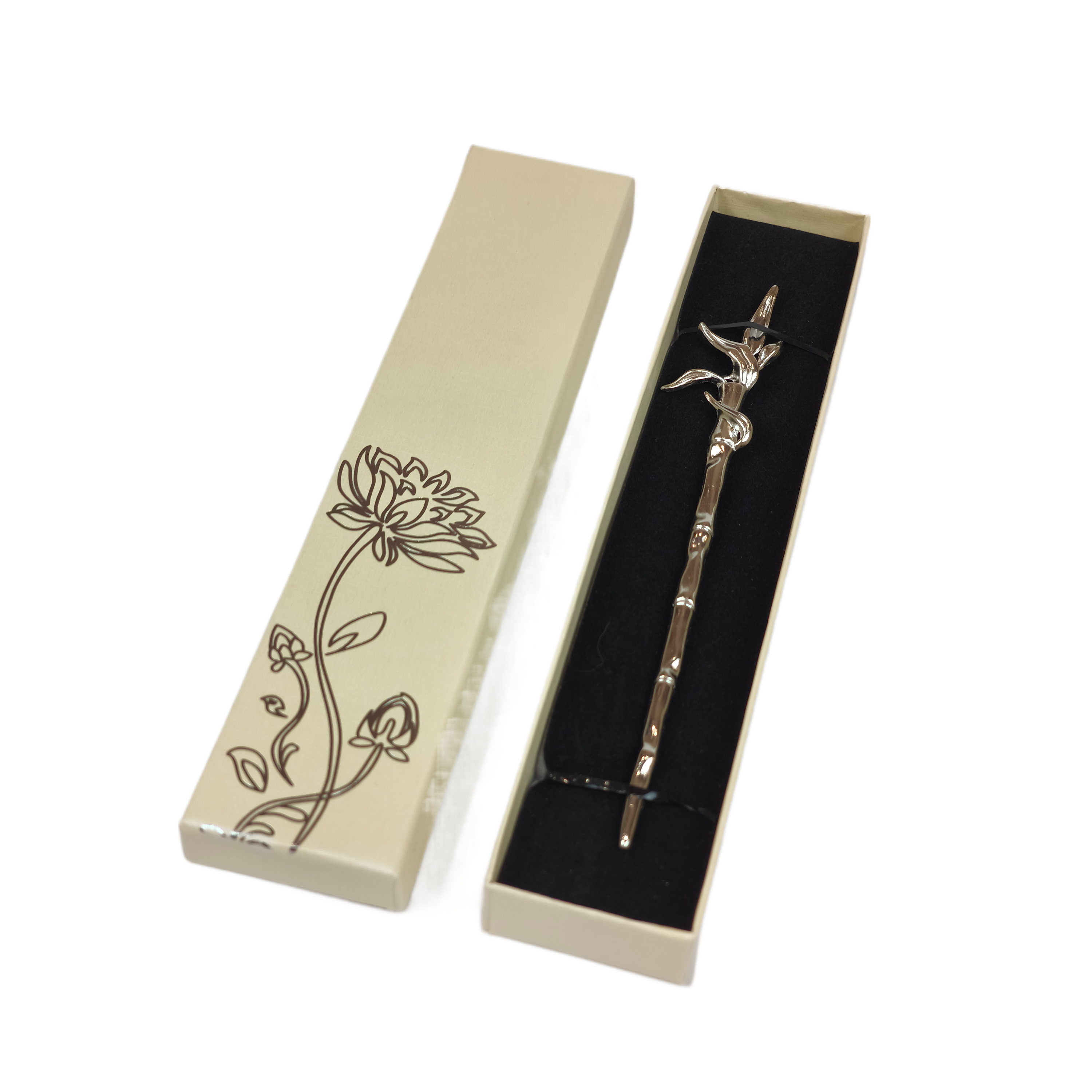 Шпилька для волос в китайском стиле в подарочной коробке Серебристый (R8057)