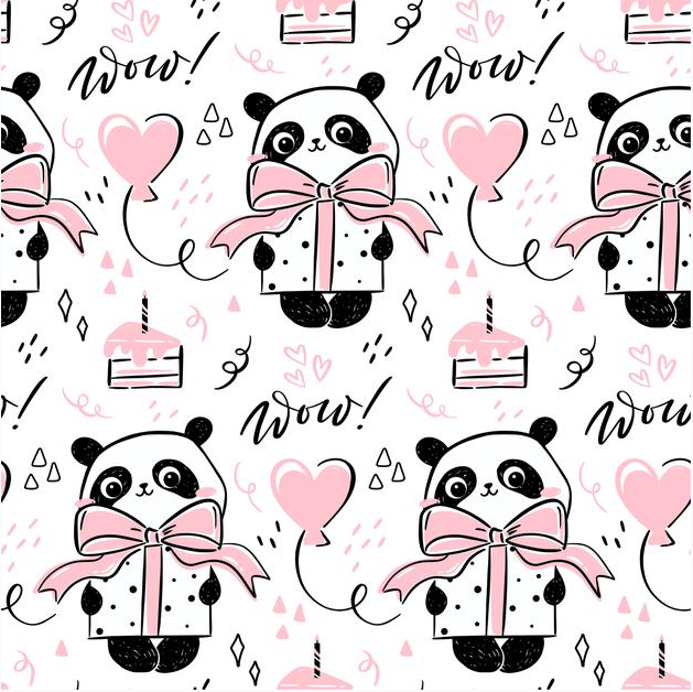 Бумага мелованная подарочная LOVE&HOME Панда 0,7х10 м 70 г/м2 (1PAPPR101)