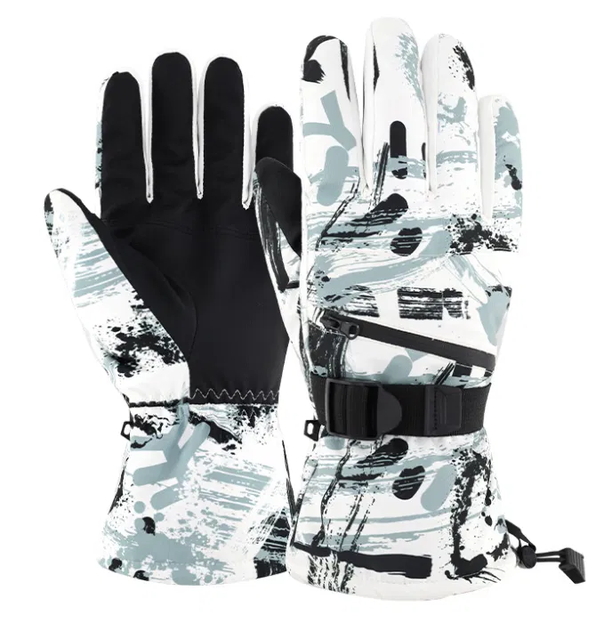 Зимние горнолыжные перчатки M Бело-черный (18012242117)