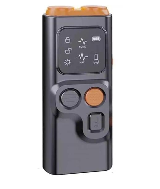 Отпугиватель и дрессировщик собак ультразвуковой Ultrasonic P7 + COB фонарик Type-C Черный