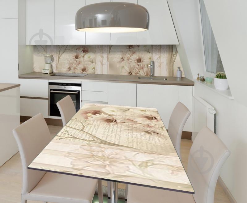 Наклейка вінілова на стіл Zatarga "Хризантеми" 650х1200 мм Наклейка вінілова на стіл Zatarga "Хризантеми" 650х1200 мм