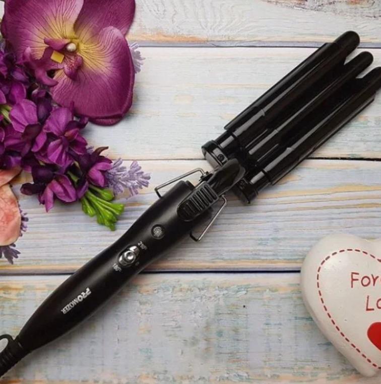 Плойка-волна тройная XO Mozer MZ-6621 для укладки волос Черный (64551) - фото 2 Плойка-волна тройная XO Mozer MZ-6621 для укладки волос Черный (64551) - фото 2