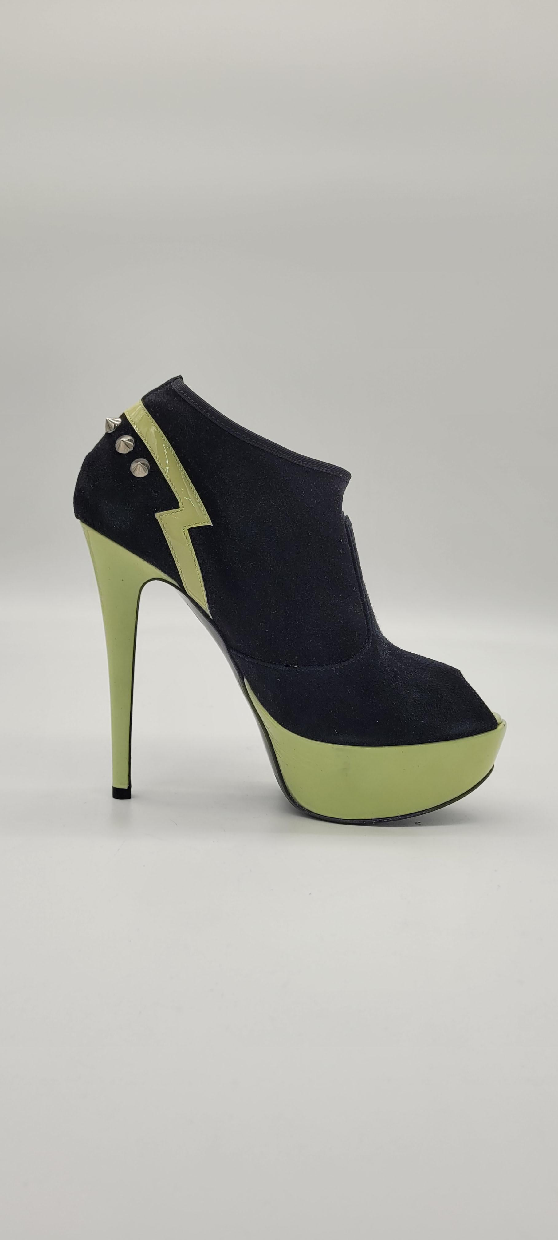 Туфли женские NORMA J. Baker р. 37 Черный/Лайм (3115)