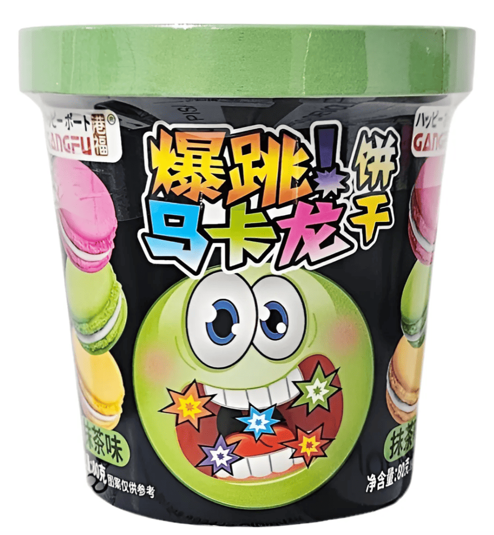 Печенье Макарон Gangfu Creamy Popping Candy со вкусом чая Матча и взрывной карамелью 80 г (2984502519)