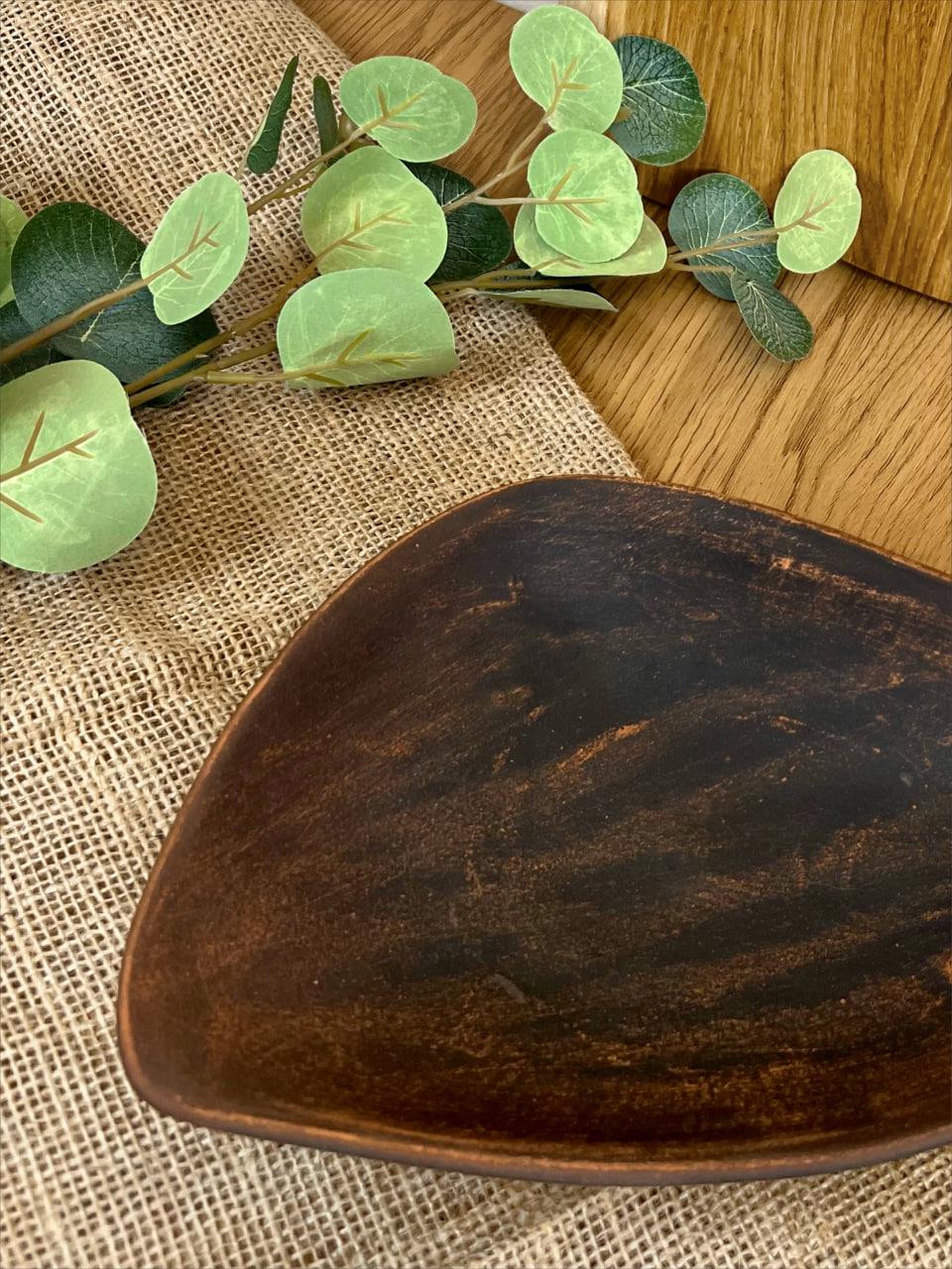 Блюдо овальное керамическое глиняное гладкое 1 л (3003-25) - фото 2