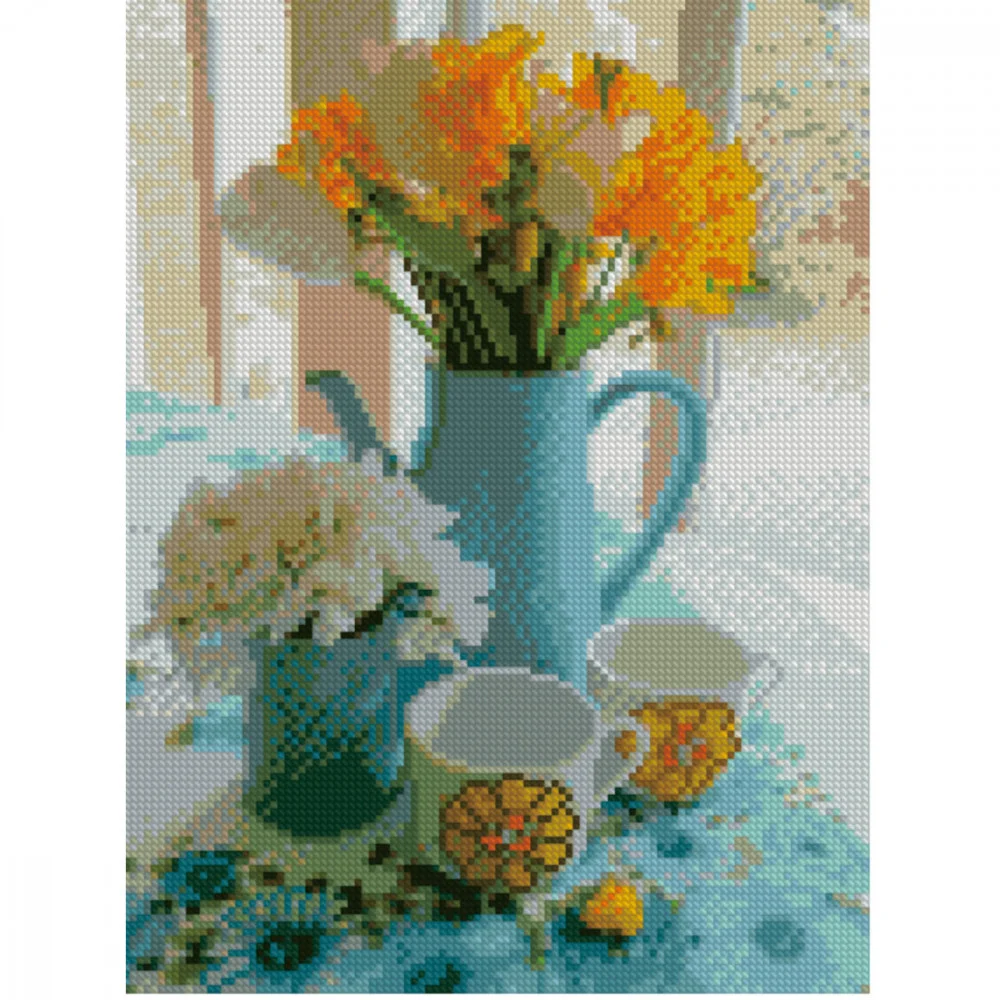 Алмазная мозаика Strateg Утренние цветы 30х40 (HX159)