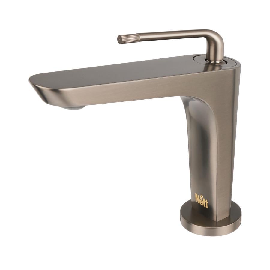 Змішувач для умивальника Nett DGr-21 з PVD-покриттям з довгим виливом Графітовий (081220)