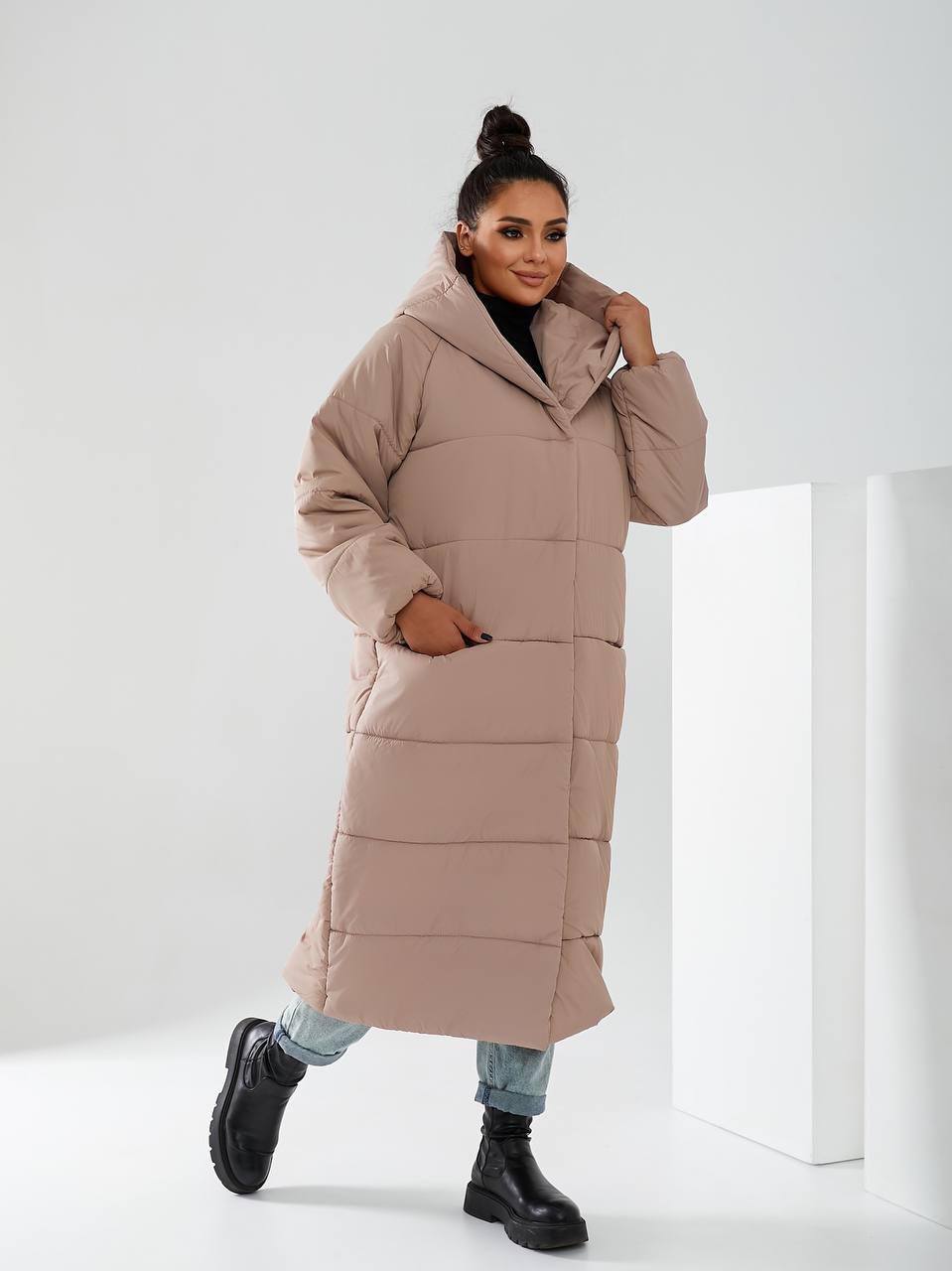 Пальто-пуховик длинное на кнопках Аiza А521 р. 42-44 Кофе с молоком - фото 5 Пальто-пуховик длинное на кнопках Аiza А521 р. 42-44 Кофе с молоком - фото 5