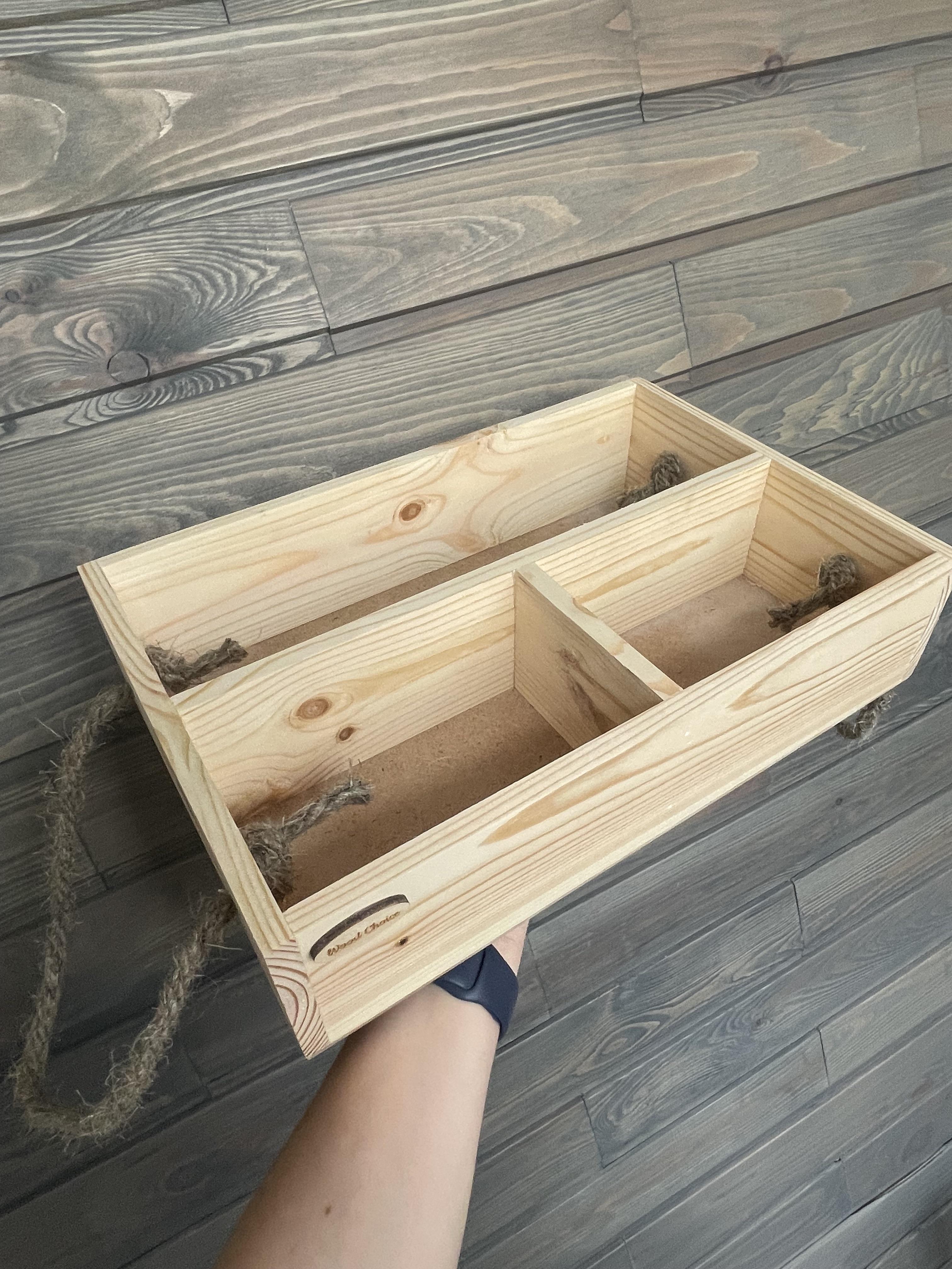 Ящик бокс дерев'яний подарунковий 35х23х9 Світле дерево - фото 3