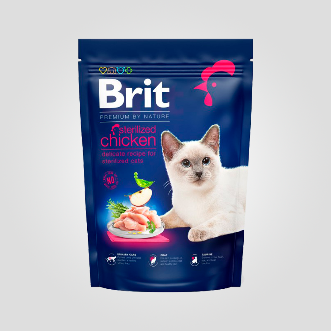 Корм сухий Brit Premium Cat by Nature Sterilised для стерилізованих котів з куркою 800 г (20504515)