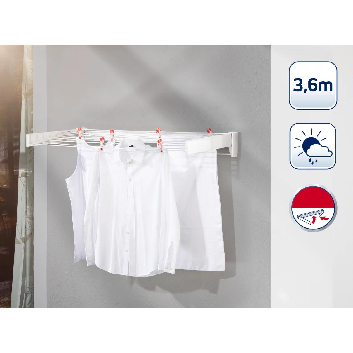 Сушарка для білизни настінна Leifheit Telegant Plus 70 3,6 м (83201) - фото 6